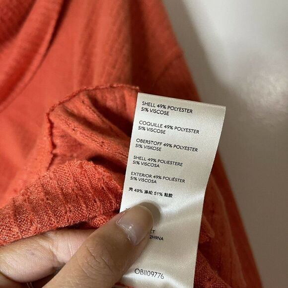 Anthropologie Maeve Addie Ruffled Hacci Orange cowl neck Sweater size XS - Picture 5 of 6